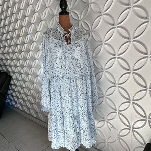 EVRI White and Black Patterned Long Sleeve Dress
#12
